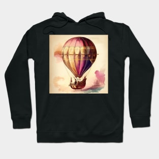 Hot air balloon boat, retro style Hoodie